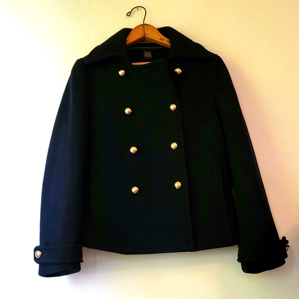 Coach Navy Blue Pea Coat size 8